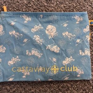 DISNEY CRUISE LINE lined WET PACK zipper bag tote CASTAWAY CLUB Mickey Mouse